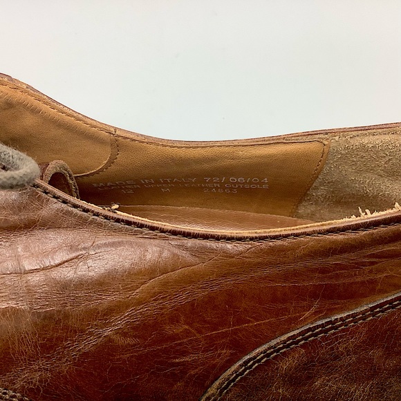 Bostonian Luxe Italian Leather Brown Oxford Shoe, Size 12 - Picture 6 of 6